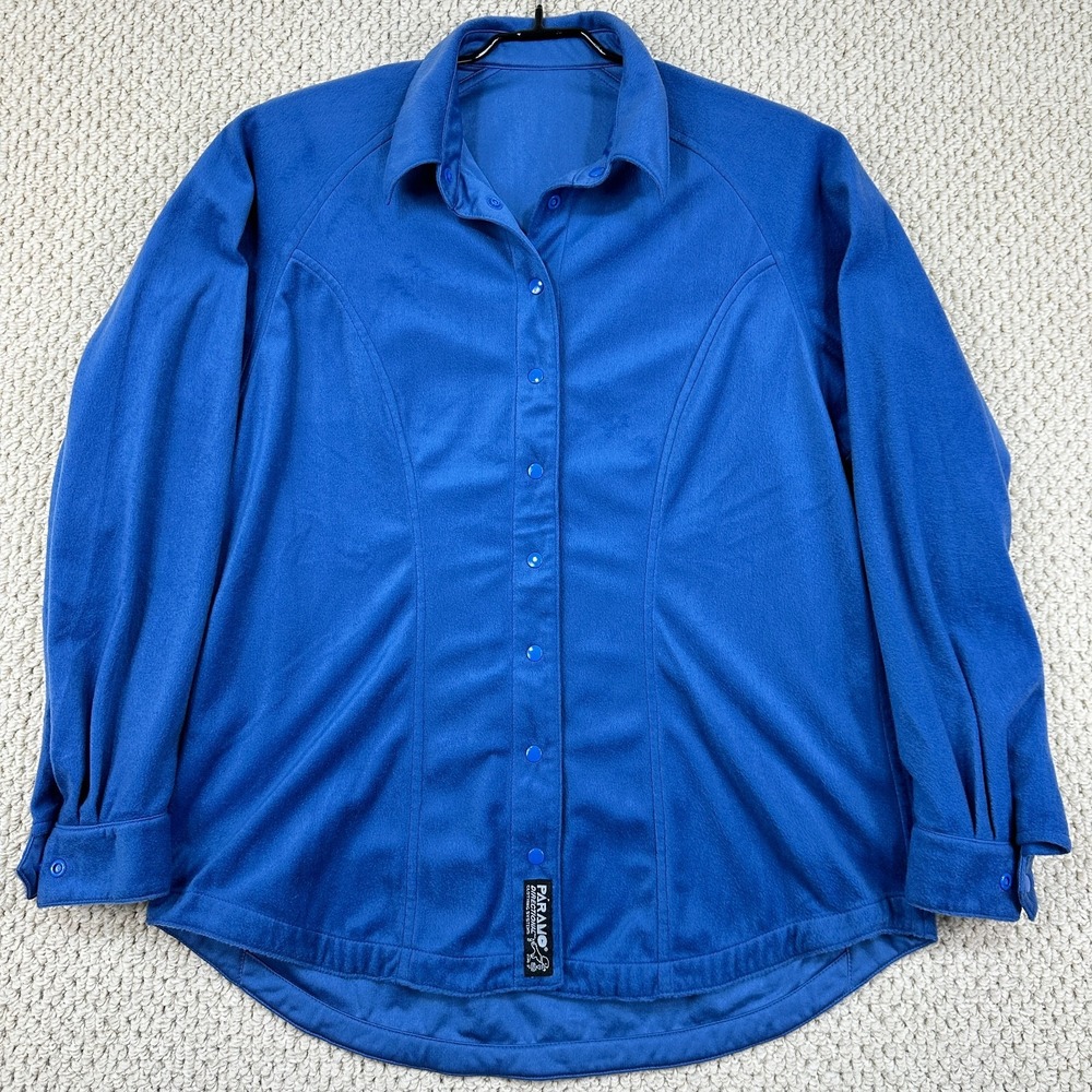 Paramo Shirt Mens L Blue Parameta Long Sleeve Snap Button Camping Hiking